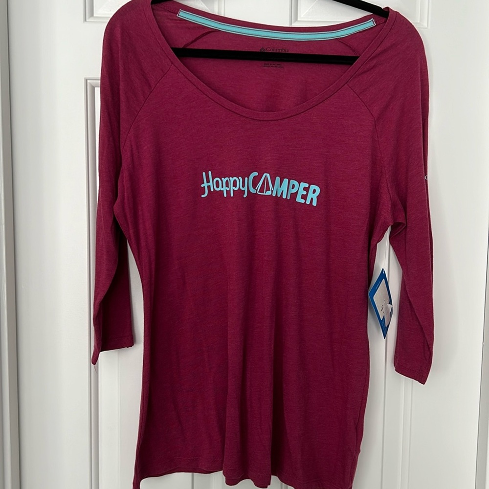 BRAND NEW!! COLUMBIA ladies HAPPY CAMPER tee, size XL